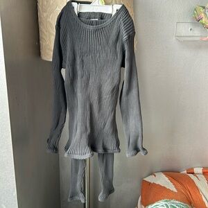 Zara gray ribbed set